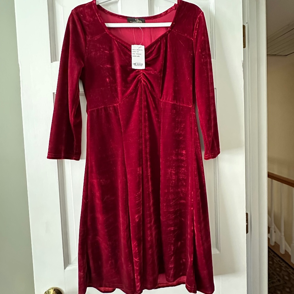 Suzanne Betro Red Velvet dress, knee length